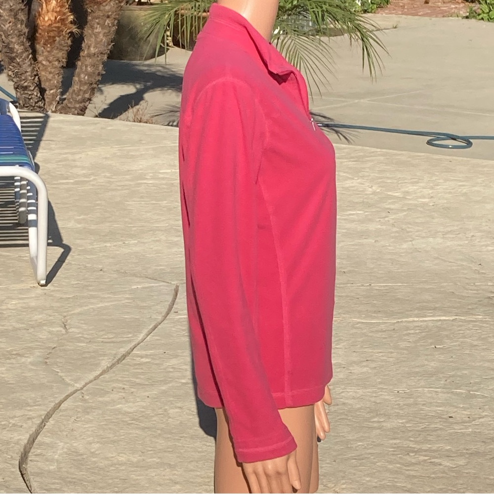 Columbia Quarter Zip Micro Fleece Sweater Bright Pink - Picture 6 of 10